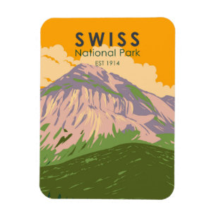 Schweiz nationalpark Schweiz Vintage Magnet