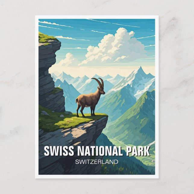 Schweiz nationalpark vykort (Framsida)
