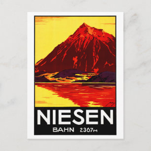 Schweiz Niesen Vintage resor Poster återställd Vykort