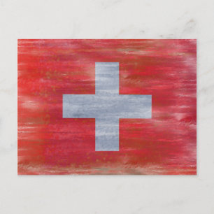 Schweiz nödlidande schweiziska flagga vykort