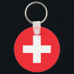 Schweiz Nyckelring<br><div class="desc">Nyckelkedja för Anpassningsbar runt Schweiz Flagga</div>