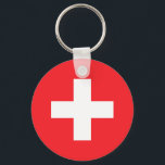 Schweiz Nyckelring<br><div class="desc">Nyckelkedja för Anpassningsbar runt Schweiz Flagga</div>