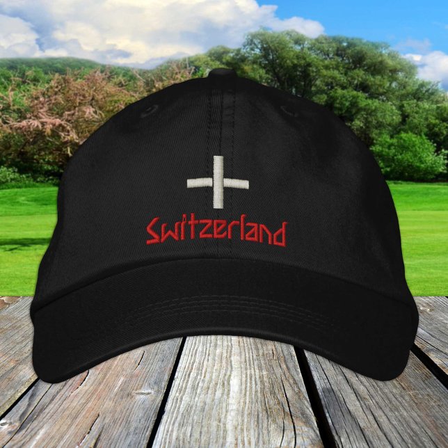 Schweiz och Schweiz Flagga mode/patrioter Broderad Keps (Skapare uppladdad)