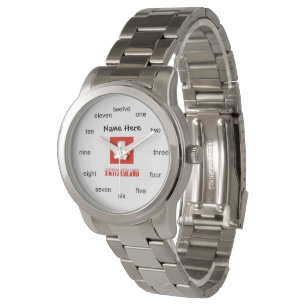 Schweiz och Schweiz flagga Personlig Armbandsur