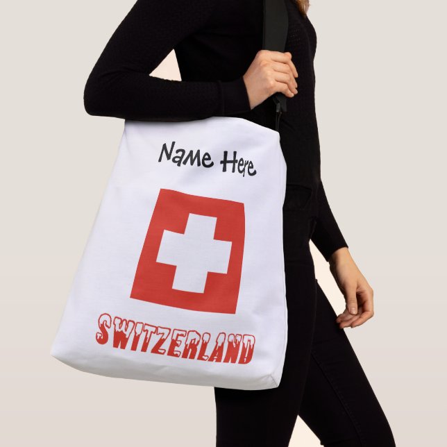 Schweiz och Schweiz Flagga Personlig Axelväska (Närbild)