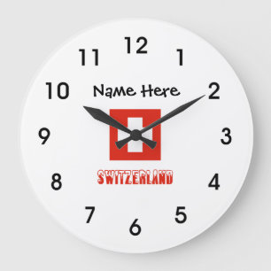 Schweiz och Schweiz flagga Personlig Stor Klocka