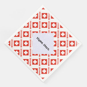 Schweiz och schweizisk flagga personlig kakel pappersservett