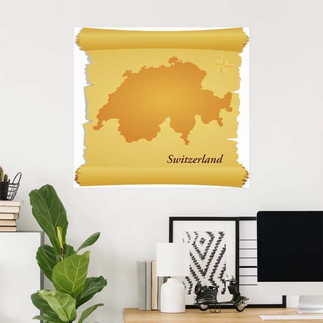 Schweiz på ett delområde poster (Skapare uppladdad)