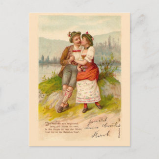 Schweiz par efter sjö 1912 vykort