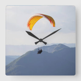 Schweiz Paraglider Epic Roligt Fab Orange Fyrkantig Klocka