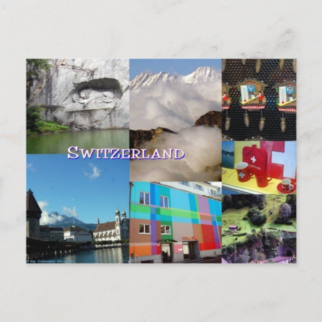 Schweiz Photo Collage Vykort (Framsida)