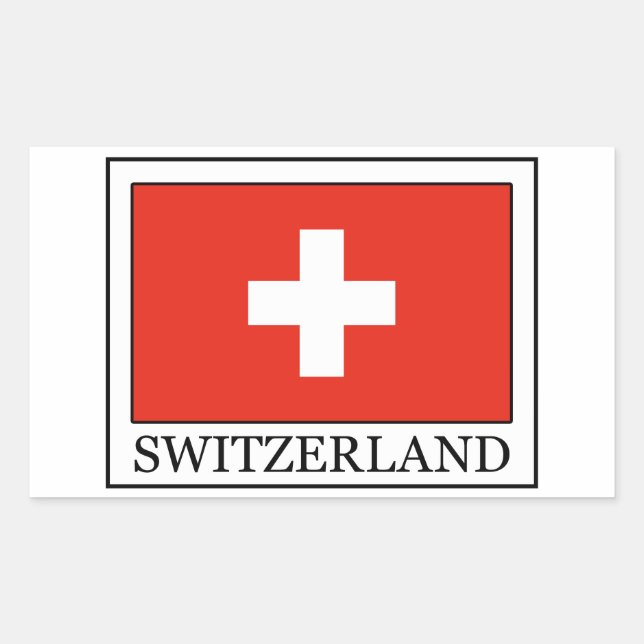 Schweiz Rektangulärt Klistermärke (Framsida)