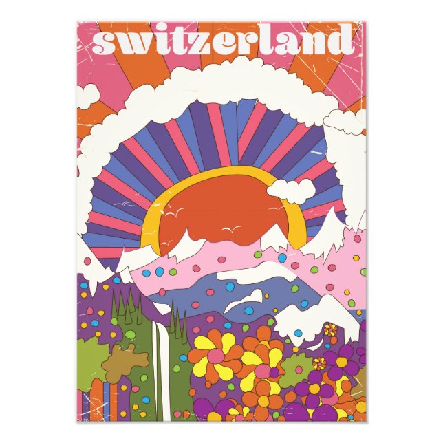 Schweiz Retro reseaffisch Fototryck (Framsidan)