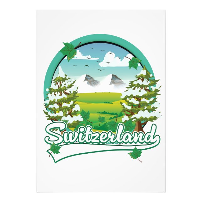 Schweiz retro reslogotyp fototryck (Framsidan)
