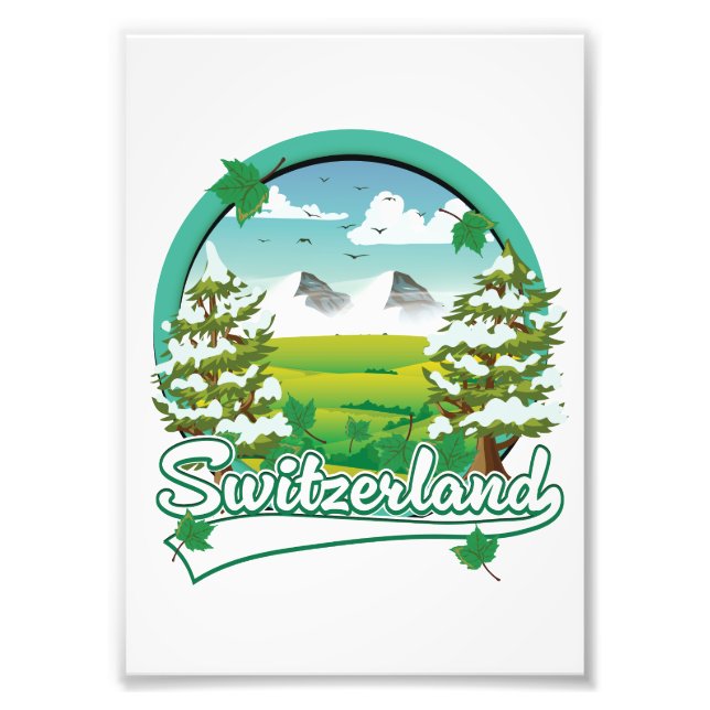Schweiz retro reslogotyp fototryck (Framsidan)