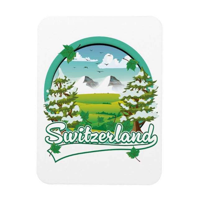 Schweiz retro reslogotyp magnet (Vertikal)