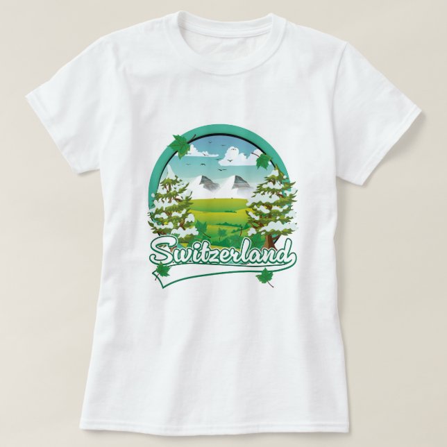Schweiz retro reslogotyp t shirt (Design framsida)