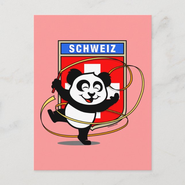 Schweiz Rhythmic Gymnastics Panda Vykort (Framsida)
