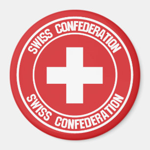 Schweiz Round Emblem Magnet