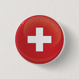 Schweiz Round Icon Flagga Knapp