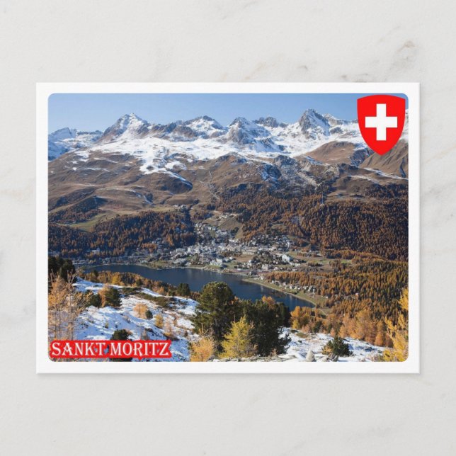 Schweiz - Saint Moritz - Vykort (Framsida)