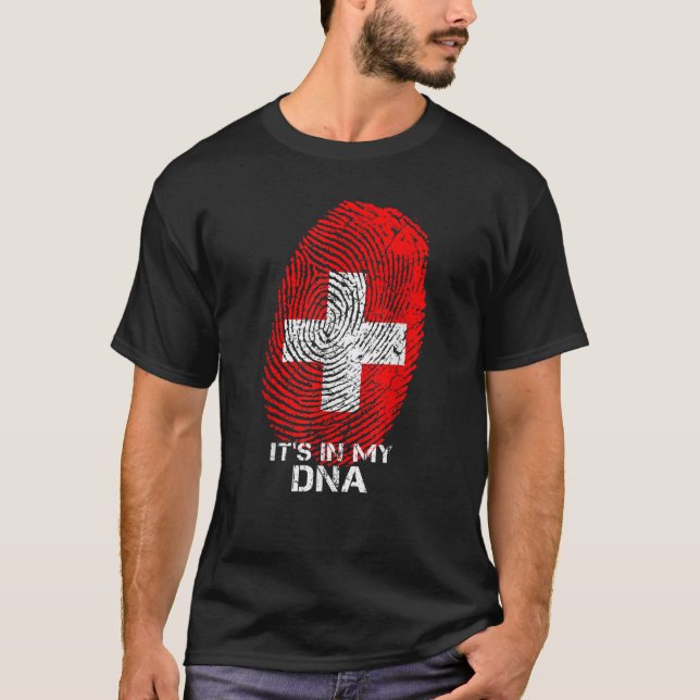 Schweiz Schweiz Flagga Fläkt Kärlek T Shirt (Framsida)