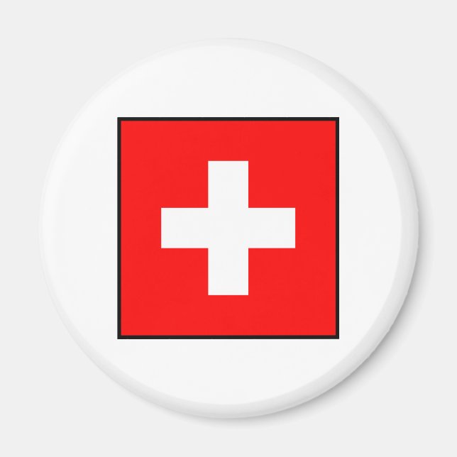 Schweiz - Schweiz Flagga Magnet (Framsidan)