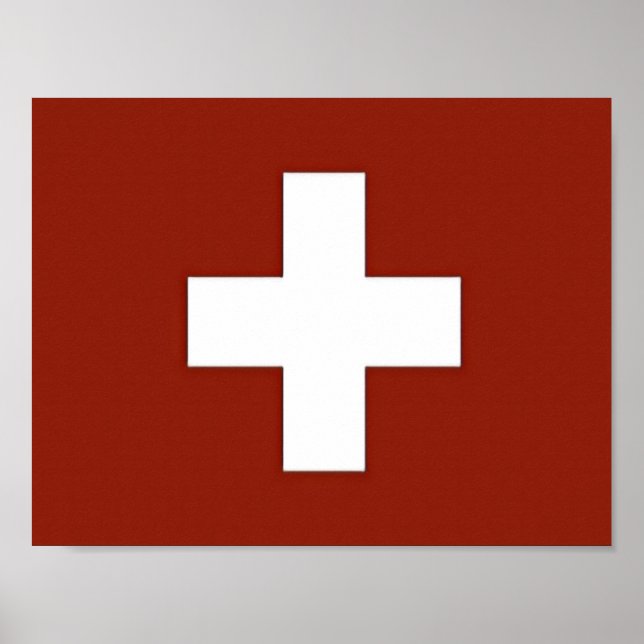 Schweiz - Schweiz - Flagga Poster (Framsidan)