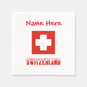 Schweiz Schweiz Flagga Röd Personalisering Papper Pappersservett