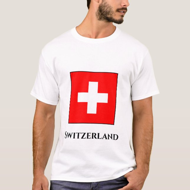 Schweiz (Schweiz) Flagga T Shirt (Framsida)