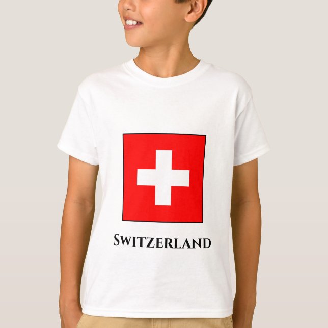 Schweiz (Schweiz) Flagga T Shirt (Framsida)