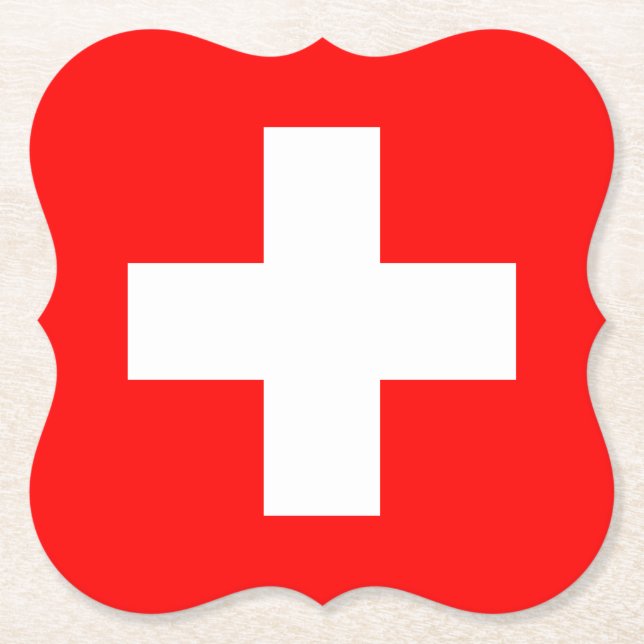 Schweiz (Schweiz) Flagga Underlägg Papper (Framsida)