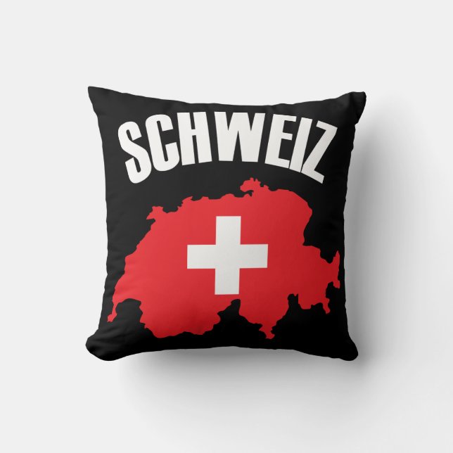 Schweiz Schweiz Karta Flagga Kudde (Framsida)