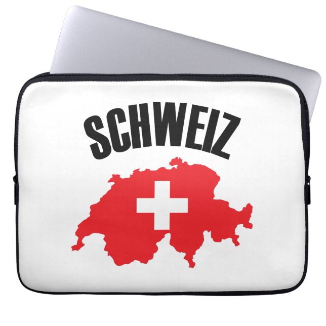 Schweiz Schweiz Karta Flagga Laptop Fodral (Framsidan)