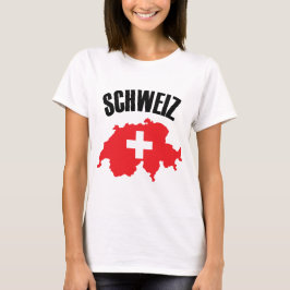 Schweiz Schweiz Karta Flagga T Shirt