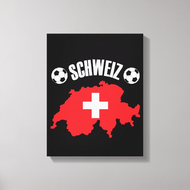 Schweiz Schweiz Karta Soccer Canvastryck (Framsida)