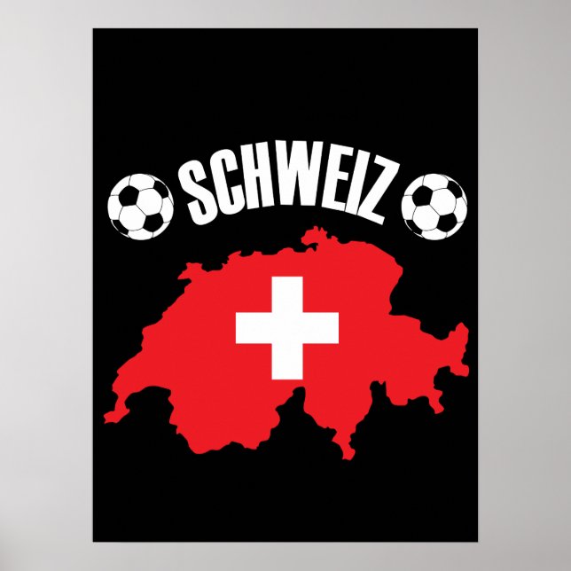Schweiz Schweiz Karta Soccer Poster (Framsidan)