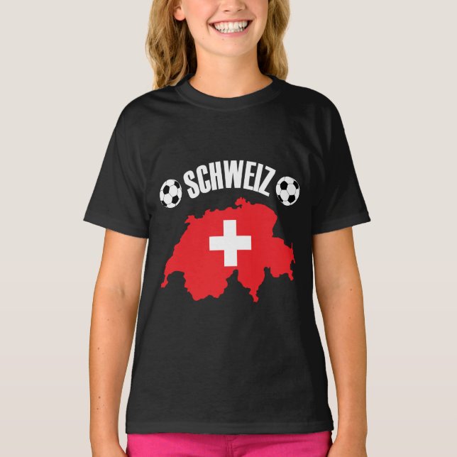 Schweiz Schweiz Karta Soccer T Shirt (Framsida)