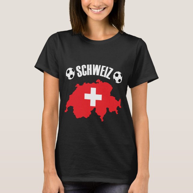 Schweiz Schweiz Karta Soccer T Shirt (Framsida)