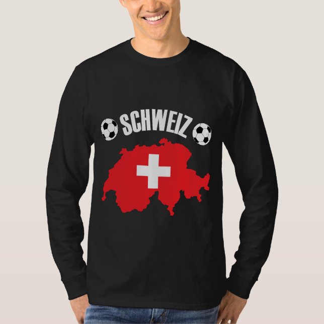 Schweiz Schweiz Karta Soccer T Shirt (Framsida)