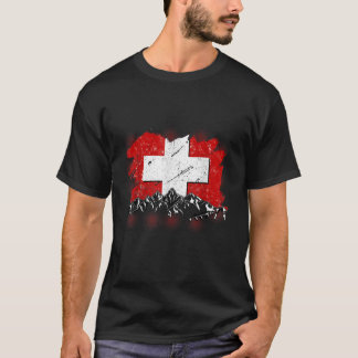 Schweiz Schweiz Schweiz Schweiz Schweiz Flagga for T Shirt