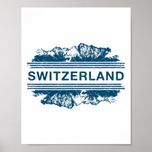 Schweiz Schweiziska Alperna Skidåkning Souvenir Pr Poster