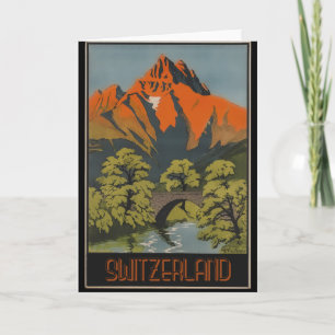 Schweiz schweiziska Alpernor Vintage resor Poster Kort
