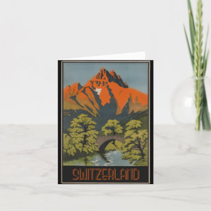Schweiz schweiziska Alpernor Vintage resor Poster Tack Kort