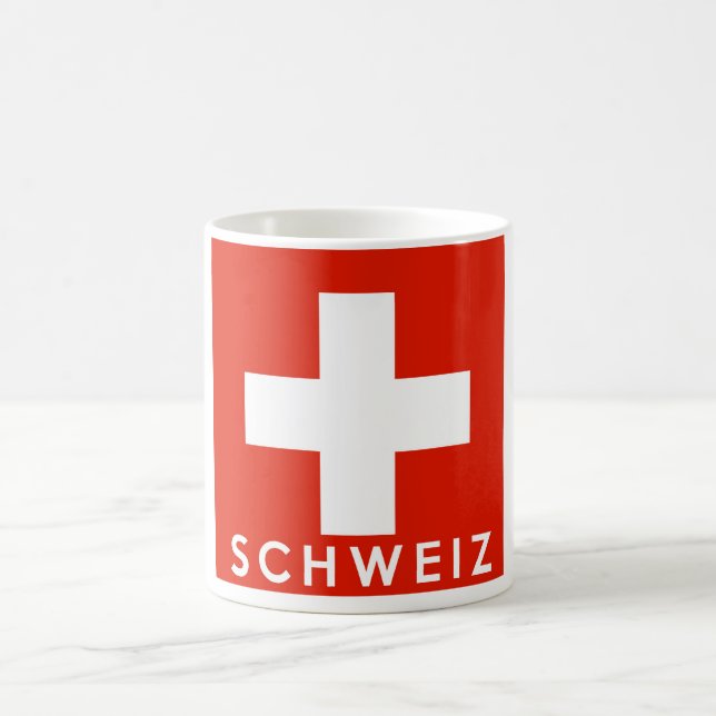 Schweiz schweiziska flagga land schweizisk text na kaffemugg (Center)