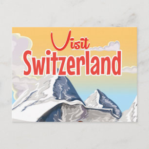 Schweiz Ski-reseaffisch Vykort