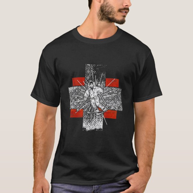 Schweiz Ski T Shirt (Framsida)