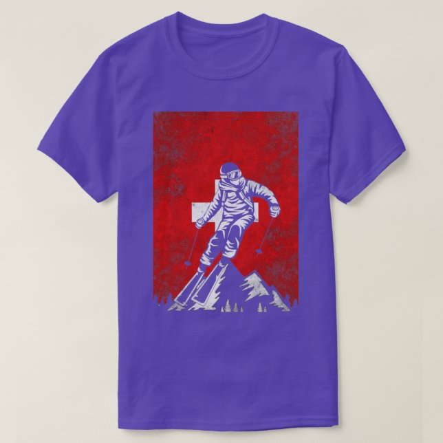 Schweiz Skiing T Shirt (Design framsida)