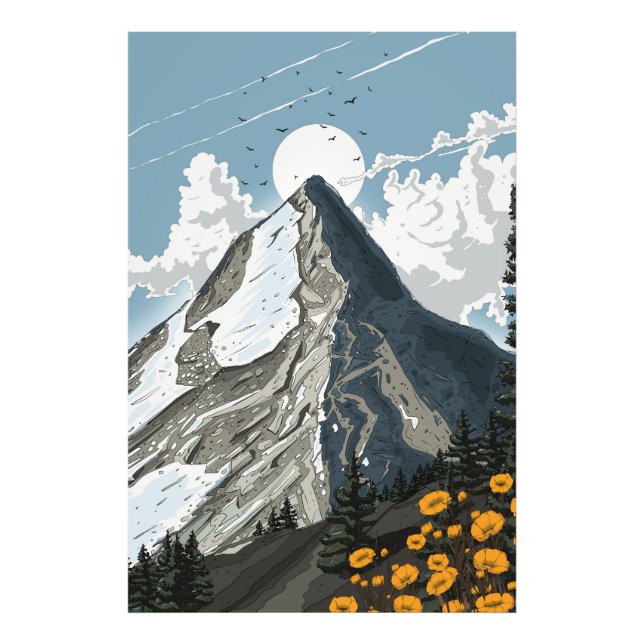 Schweiz Snötäckt Berg Fototryck (Framsidan)