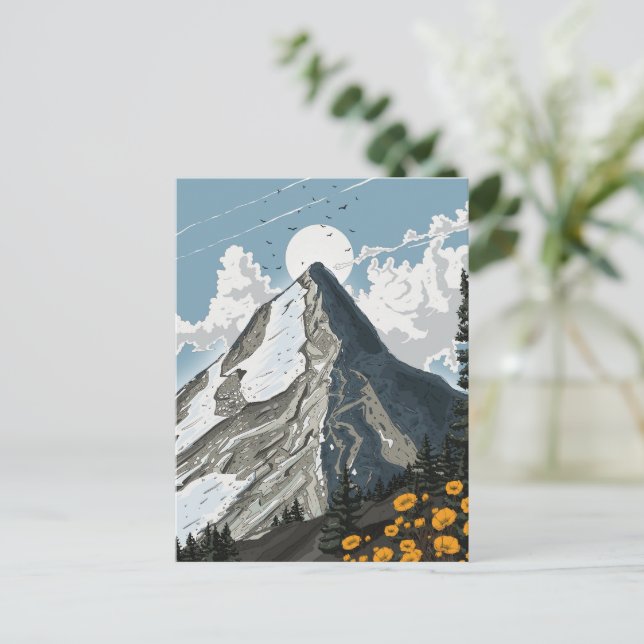 Schweiz Snötäckt Berg Vykort (Stående Fram)